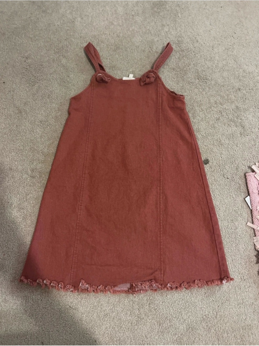 Hayden Girls Brick Red Knot-Shoulder Sundress